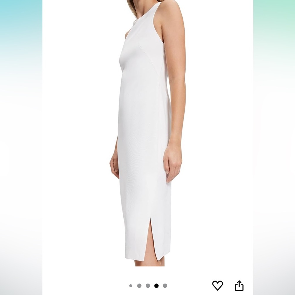 Theory Cross Back Midi Dress in White